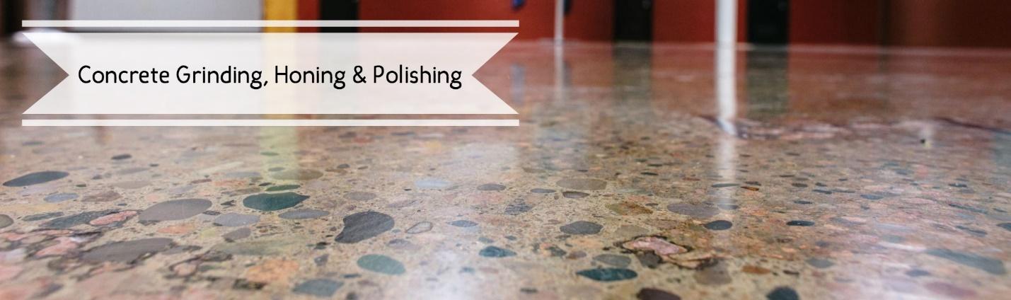 Concrete grinding, honing, and polishing title image.
