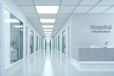 A hospital, cleaned by a commercial healthcare cleaning company.